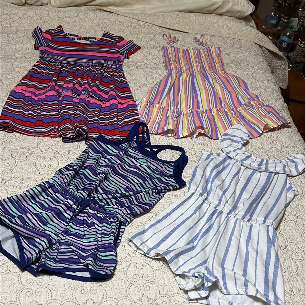 Colorful Striped Kids' Dresses and Rompers